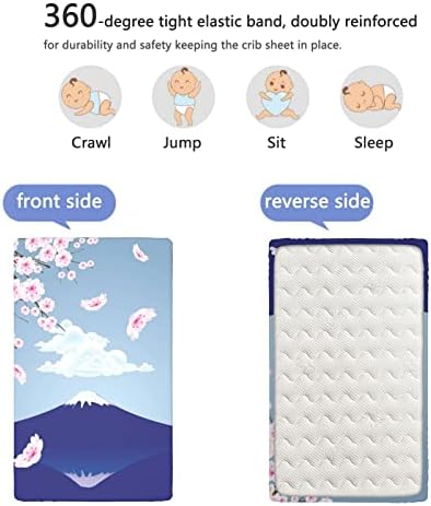 Планински тематски опремени мини члена со креветчиња, преносни мини креветчиња за креветчиња за деца со постелнина за креветчиња