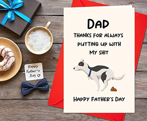 Wlwlgluck Смешна картичка за Денот на таткото со плик, честитка за хумор за тато, дедо, картичка за ден на среќен татко од ќерка сине