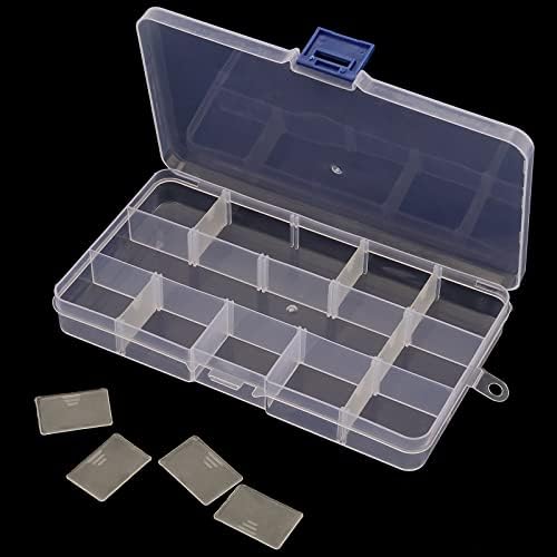 Sinjeun 32 пакет 15 решетки за пластични накит организатор кутија, чисти кутии за складирање на накит со отстранливи делители,