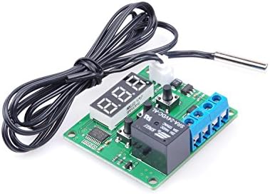 Модул за контролор на дигитална температура на Noyito -58 ℉ до +257 ℉ прекинувач за контрола на температурата NTC водоотпорен сензор за сензори - Зелен LED дисплеј погоден з