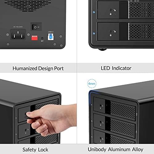 N/A Multi Bay 3,5 '' SATA до USB3 HDD докинг станица Единствена внатрешна моќност HDD HDD Aluminum HDD случај