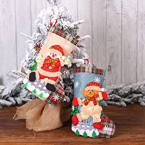 Божиќни материјали за подароци за подароци Декорација на новогодишни приврзоци приврзоци за подароци торби чорапи украси мали божиќни