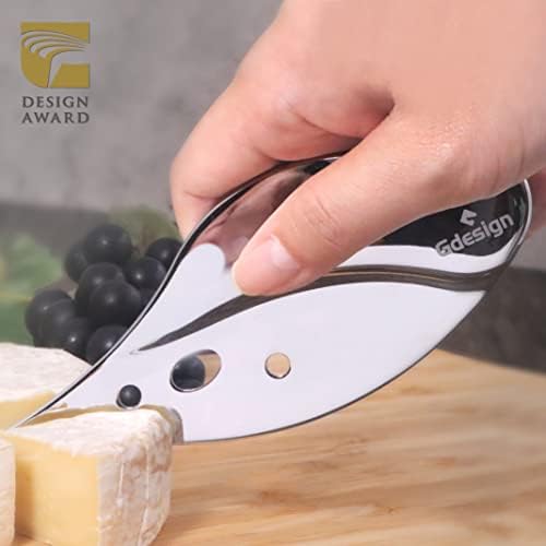 Сет за ножеви за сирење Gdesign, нож од не'рѓосувачки челик, чистач за сирење, прибор за алатка за сирење за табла за charcuterie,