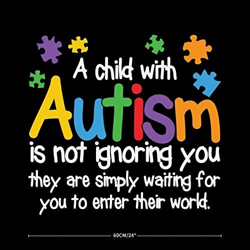Дете со аутизам не ве игнорира налепница за налепница на wallидови за налепница винил аутизам за wallид аутистична поддршка за загатка