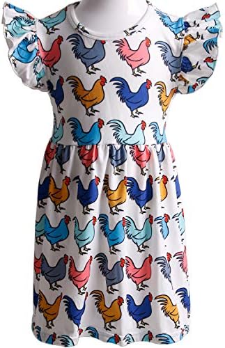 Qliyang девојки пилешко трепет ракав фустан роденденска забава цвет девојче фустан