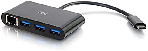 C2G USB Адаптер, USB Центар, Етернет Адаптер Со Моќност, 3 Порта, Бело, Кабли Да Одат 29746