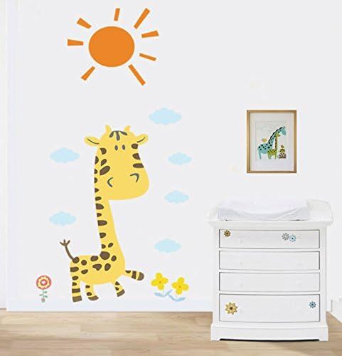 Girирафа расадник декор wallид Деклас - Налепниците се отстранливи - најдобри за девојче или спална соба на момче и места за играње