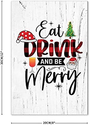 Арогелд јадете пијалок и бидете весели дрвени знаци Божиќна декорација wallид дрво знак зимски празник смешен Божиќ дрвен плакета