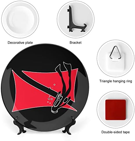 Знамето на нуркачот со декоративна чинија со нуркачи тркалезни керамички плочи со приказ за свадбени украси за домашни канцеларии