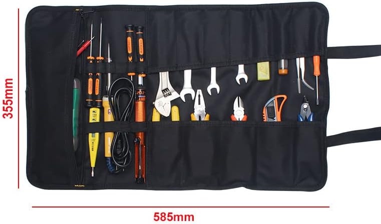 Преносни 22 џебови хардверски алатки ролна торба мултифункционална торба за алатки носат торбичка за шрафцигер за внатрешно место на отворено （сина）