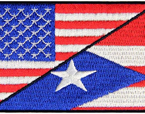 Печ со знаме на САД/Порто Рико извезена Национална морална апликација железо на шиење на амблем