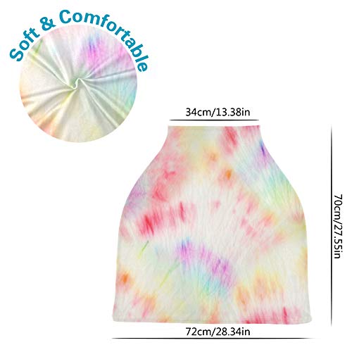 Yyzzh Fantasy Tie Dye Dye Spiral Pastel Rainbow Circle Swilt Sturny Baby Car Defent Conop Canopy Nursion Covers Covering Cover Dishable Windproof Зимска марама за момчиња девојчиња