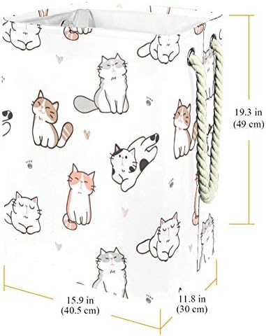 Инхомер Симпатична-Мачка 300д Оксфорд Пвц Водоотпорна Облека Ја Попречува Големата Корпа За Перење За Ќебиња Играчки За Облека Во Спалната