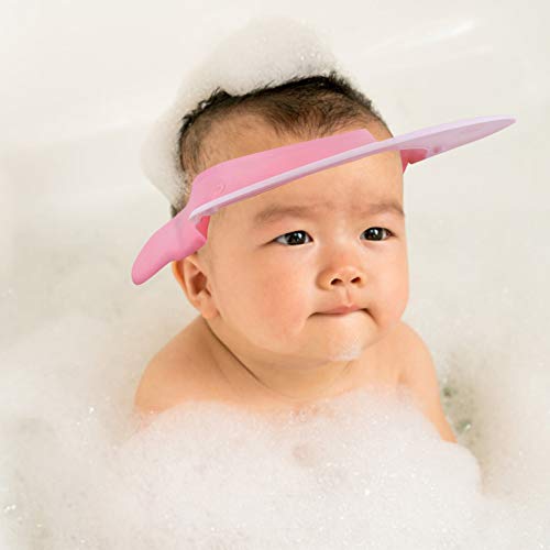 Toddmomy новороденче миење на косата очи деца деца дете за дете, прилагодливо заштитен капа, безбеден силиконски бања безбедносен штит розови деца смешни деца, прилаго
