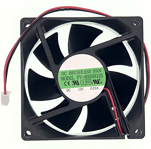 За вентилаторот Powereear PY-8025H12S DC 12V 80mm 0.21A 80 × 80 × 25мм 2-жичен вентилатор за ладење