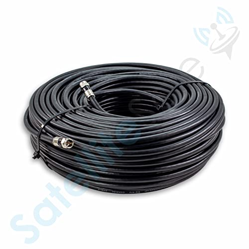 Satellitesale Digital 75ohm RG-6/U коаксијален кабел со F-тип конектор затворен/надворешна универзална жица црна боја 200 стапки 200 стапки