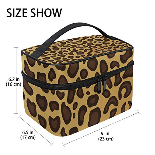 Пренослив Леопард Шема Патување Козметичка Торба Шминка Торба Шминка Случај Организатор Воз Случај Тоалет Торба Со Голем Капацитет За
