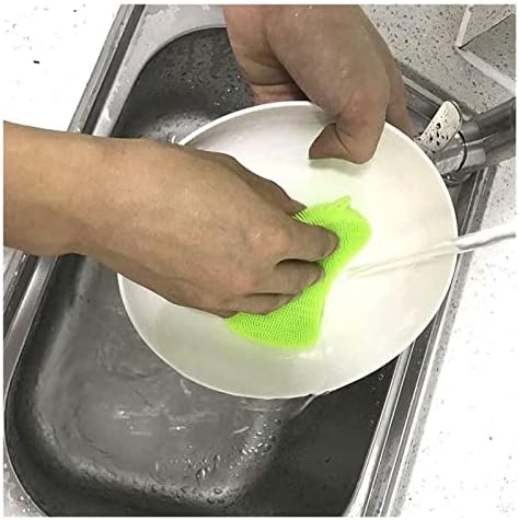 Zhyling Мултифункционална подлога за чистење четка тенџере сад тав сунѓер чистач зеленчук за миење садови за миење садови овошје кујна