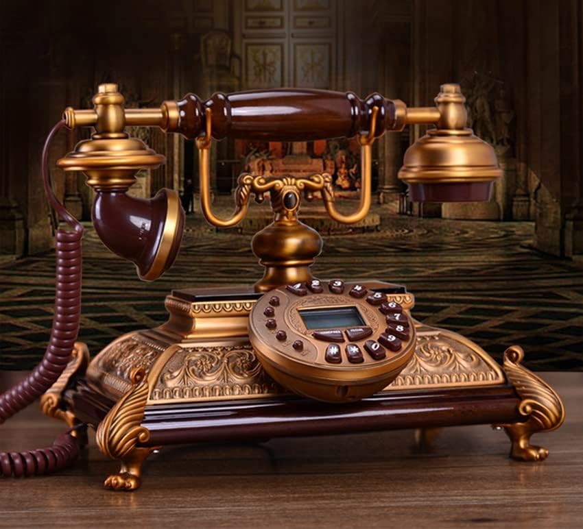 DLVKHKL Класичен Фиксен телефон Во Стар Стил Со ЛИЧНА КАРТА на повикувачот, екран Со Сина Светлина, повици без раце, електронски