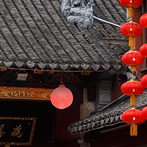 Ipetboom Кинески новогодишен фенер: 2 парчиња 20 см црвен круг хартија фенер Кинески пролетен фестивал Фестивал за година на