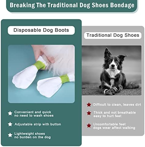 Ладади за еднократна употреба кучиња за заштита од шепа, чорапи за кучиња за мали кучиња, заштитник за чорапи со шепи за кучиња