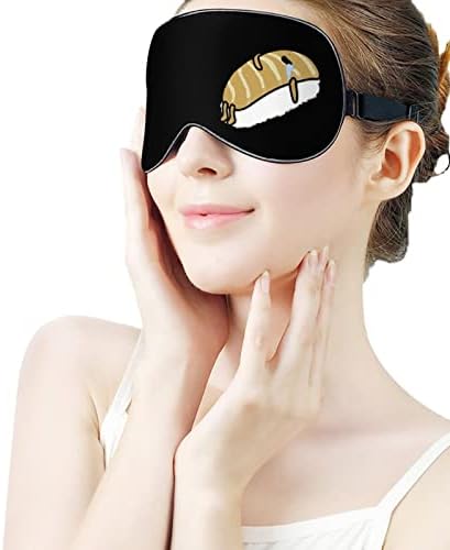 Симпатична маска за спиење со риби со прилагодлива лента меко око за затемнување на затемнување за следење за патување