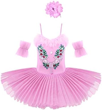 Kvysinly Девојки девојки Балерина лебед Танц балет Туту фустан ролери за лизгање фустани за натпреварување перформанси танцувачка облека