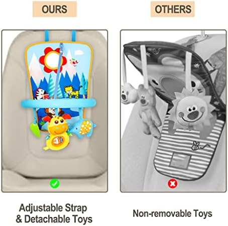Играчка за седиште за автомобили Aipinqi за новороденчиња, седиште за задниот автомобил што виси играчки за бебиња, центар за активности и игра за играње на задниот и н