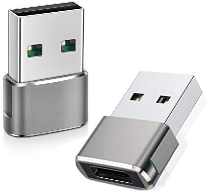 QCEs USB C Женски НА USB Машки Адаптер 2pack,Напишете Кабел За Полнач За Напојување Компатибилен Со iPhone 13/12/11 Pro MAX XR, Airpods,