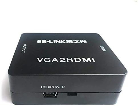 VGA до HDMI, 1080p Full HD Mini VGA до HDMI Audio Video Converter Adapter Box со USB кабел и 3,5 mm аудио порта за поддршка HDTV за компјутерски