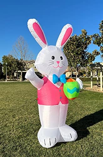 Два пакет украси на Велигденска забава, вклучува високи 8 стапки среќен велигденски зајаче зајаче зајак со јајце, и 4 нозе висок велигденски надувување