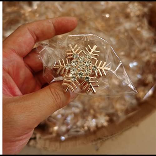 Ганфанрен снегулка во форма на салфетки во облик на салфетка за трпезариско копче за салфетка од снегулка (боја: злато, големина