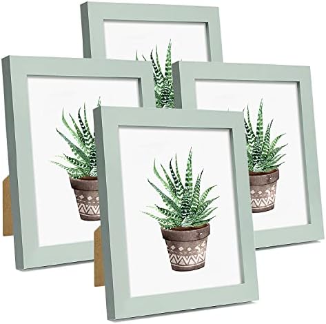 Nuolan 5x7 рамка за слика изложена рамка за зелено дрво со фото -рамки за wallид или биро, 4 пакувања