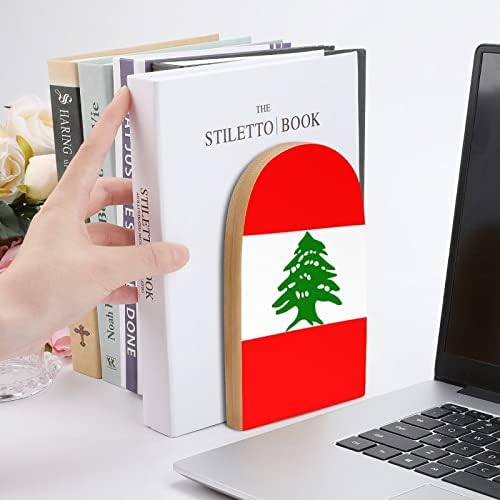 Либанско Знаме Сликарство Дрво Книга Декоративни Не-Пропадна Книга Крај 1 Пар 7х5 Инчи