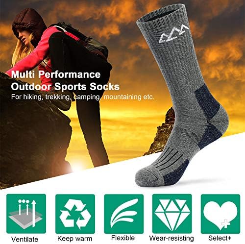 инотри 3 Спакувајте Машки Целосно Амортизирани Чорапи За Пешачење, Четвртина Чорапи Од Екипажот