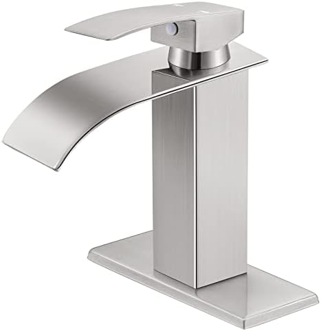 Диџеј водопад тапа за бања, четкана никел единечна рачка модерни тапаци за бања за 1 или 3 дупки мијалник за мијалник за мијалник за мијалник,