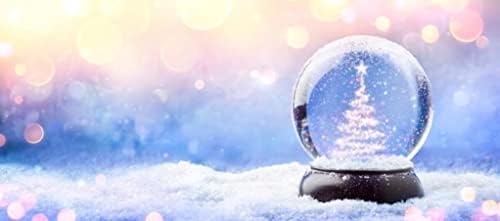 Ламинирана снежна глобус со искривено сјајно новогодишно елка Декоративна зимска снежна фото -постер за суво избришано знак 12x18