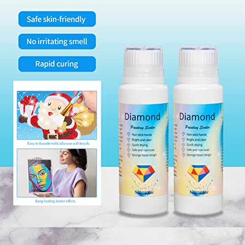 Дијамантски заптивки за заптивки поставува 2 пакувања 240ml, 5D заптивки за сликање со дијаманти, 5D дијамантски сликарство Постојано заптивка
