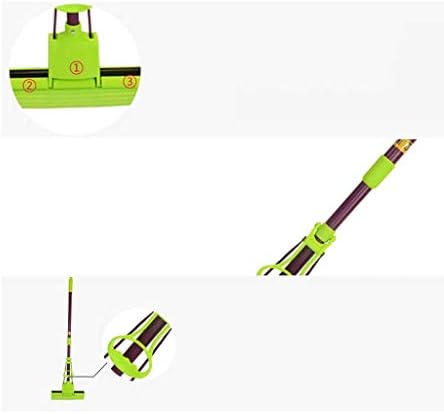 Mop Кујна Дома PVA Sponge Mop, Super Absorbent Quadruple Roller PVA пена сунѓер моп за целта чистач на подот, зелена