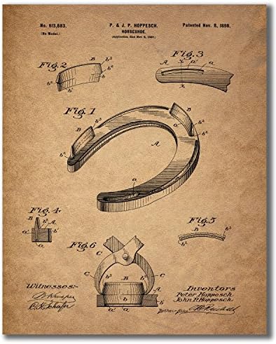 Отпечатоци за патенти за јавање - сет од 4 фотографии со artидни уметности на коњички украси