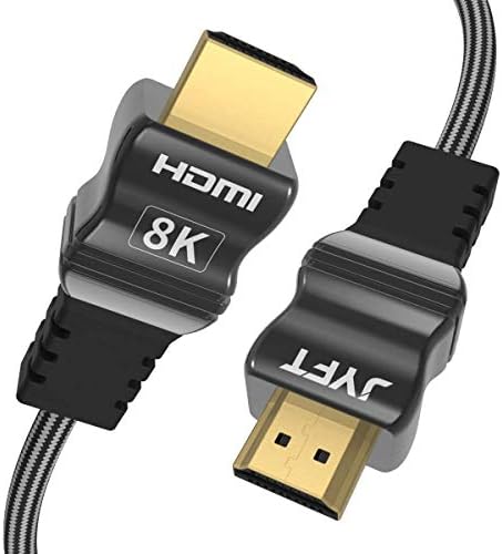 Jyft HDMI кабел 3.3Feet HDMI 2.1 со плетенка со кабел, видео 8K @ 60Hz Ultra HD, Ethernet & Audio Return, Поддршка на Apple