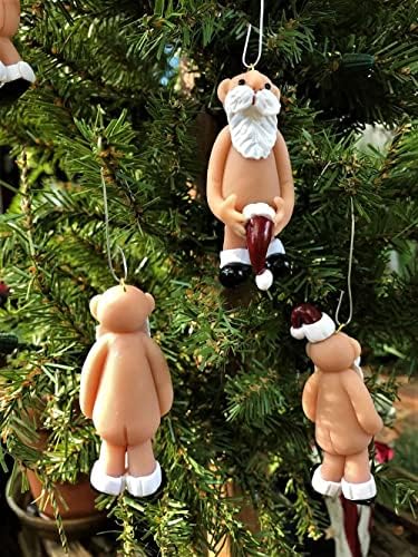 Непослушен Дедо Мраз, Божиќен украс, капа за порибување, украс на Санта, голи Дедо Мраз, украс за пакет, дрво или