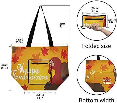 Есен Денот на благодарноста мисирка есенска преклопна тота торба за еднократна торба за намирници, тешка школа торба торба за шопинг за теретана
