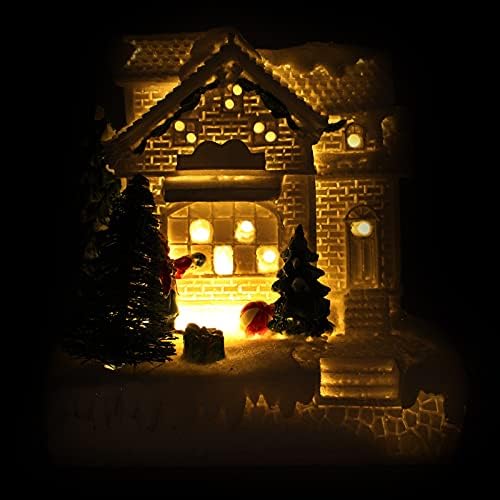 Занаетчиски занаети со глина од валликлуд Божиќна куќа Светлечка селска куќа празник пред -осветлена куќа зграда Божиќна кабина куќа