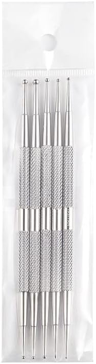 Алатка за уметност Czdyuf Nail Dotting Rhinestone Pen Manicure DIY Picker Beads Нерѓосувачки челик 5 парчиња/сет