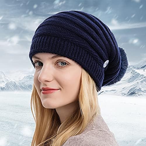 2022 Волнена капа, женска модна капа за завиткување на топлото уво заштита од ветерно -плетено капаче за фризури
