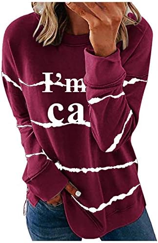 Жени 2023 Есенски Модни Врвови Облечен Секојдневен Дуксер Од Вратот На Екипажот Пуловер Облека Со Пруги Широки Кошули Со Долги Ракави