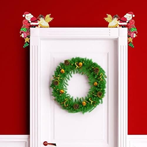 Божиќно боење банер на отворено, украси за рамка за Божиќна врата занает Дрвен Дедо Мраз, ирдери за одмор домашна врата украсна нова година