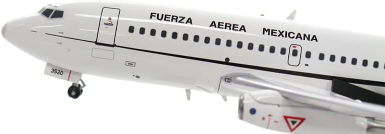 Воените сили на Мексико 200 Мексико за Боинг 737-200 3520 со Stand Limited Edition 1/200 Diecast Aircraft претходно изграден модел