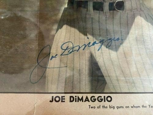 1939 година, oeо ДиМаџо, автограмирана „Фотографија на весници NYујорк - Автограмирани фотографии од МЛБ